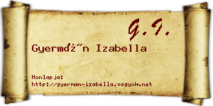 Gyermán Izabella névjegykártya